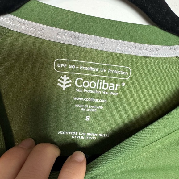 Coolibar Long Sleeve Performance Crew Neck Swim Shirt Rashguard Green Mens S - Picture 4 of 8